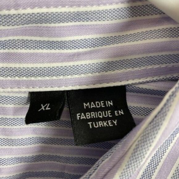 Hugo Boss Regular Fit Striped Button Up Long Sleeve Dress Shirt Men Size XL Purp - Picture 3 of 11